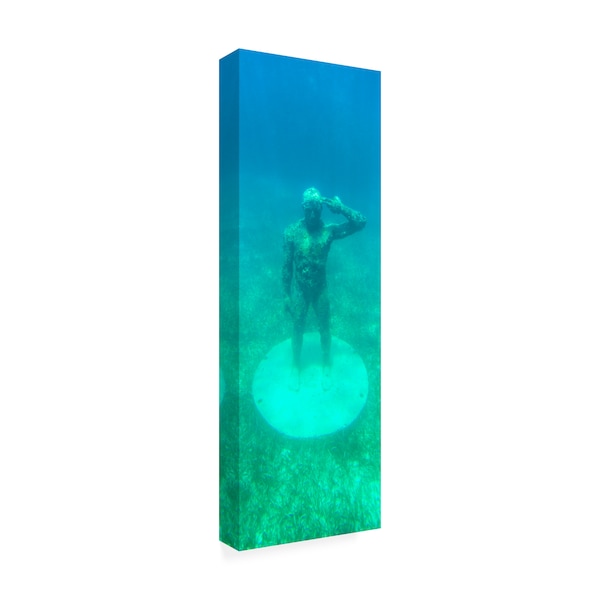 Philippe Hugonnard 'Viva Mexico 2 Sculptures At Bottom Of Sea In Cancun' Canvas Art,6x19